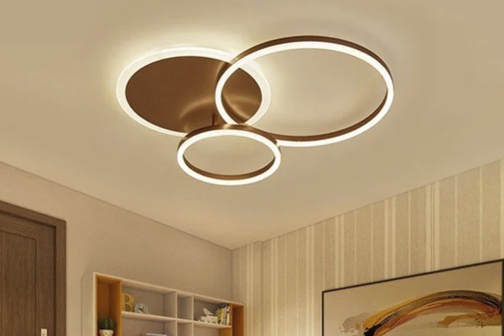 Elegant Rose Gold Ring Ceiling Lamp for Master Bedroom