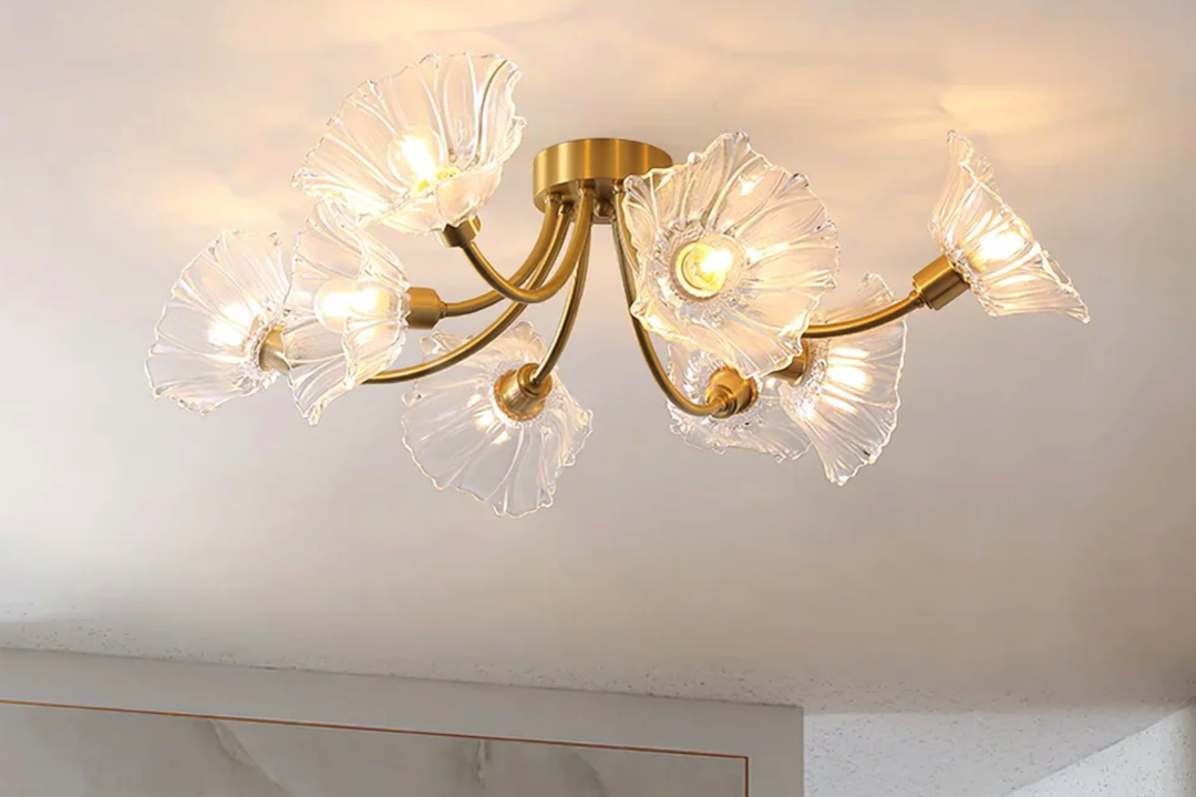 Shine Bright with the Kalin Flower Glass Ceiling Lamp