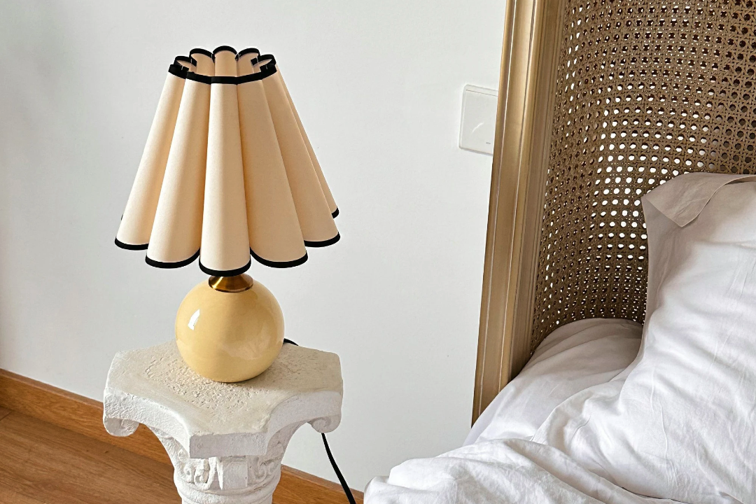 French Vintage Pleated Table Lamp: The Perfect Bedroom Bedside Addition